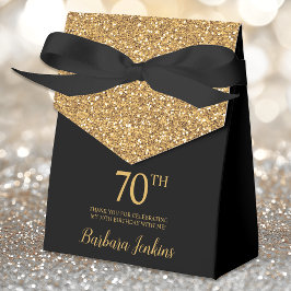 70. Geburtstag Black Gold Glitzer Vielen Dank Geschenkschachtel