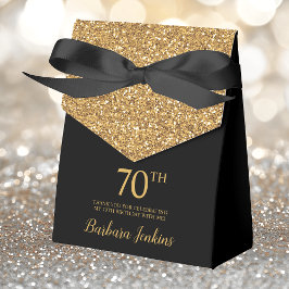 70. Geburtstag Black Gold Glitzer Vielen Dank Geschenkschachtel