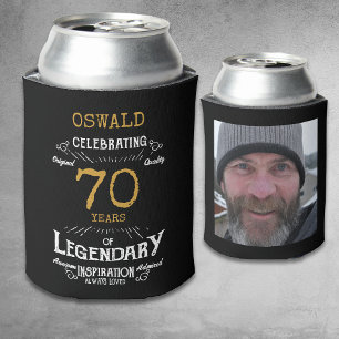 70. Geburtstag Black Gold Legendary Foto Dosenkühler