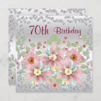 70. Geburtstag Blumenanzeige & Diamanten