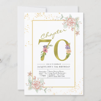 70. Geburtstag Blumenschrift Einladung