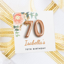 70. Geburtstag Blütenblütengold Eukalyptus Monogra