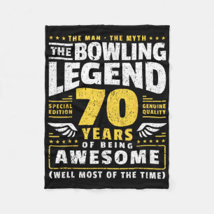 70. Geburtstag Bowling 70 Jahre alter Bowler Fleecedecke