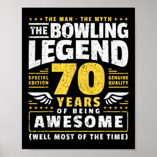 70. Geburtstag Bowling 70 Jahre alter Bowler Poster