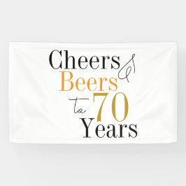 70. Geburtstag Cheers and Biere Minimales Party Banner