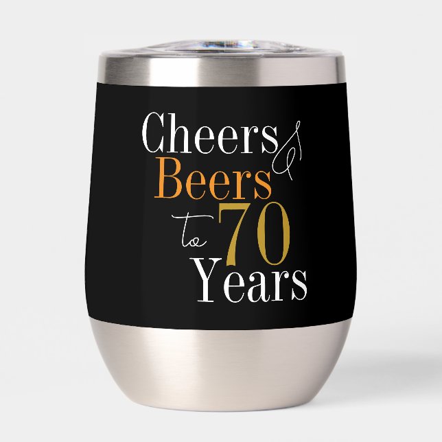 70. Geburtstag Cheers Beers Black Gold Gastgeschen (Vorderseite)