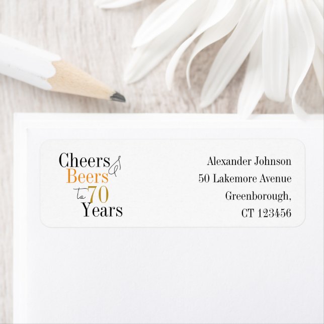 70. Geburtstag Cheers Biere Minimale Rücksendeadre (Insitu)
