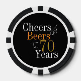 70. Geburtstag Cheers und Bierschwarz-Gold-Party Pokerchips