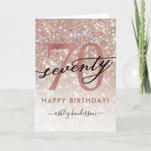 70. Geburtstag Chic Glitzer Ombre Card Karte