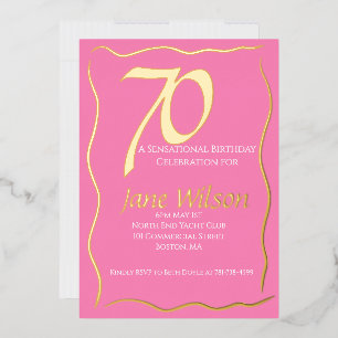 70. Geburtstag Chic Pink & Gold Einladung