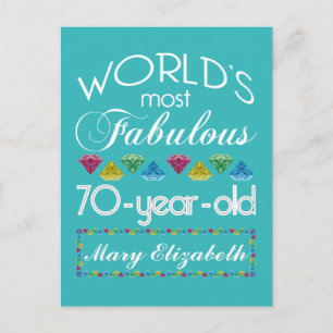 70. Geburtstag Die prächtigsten farbenfrohen Edels Postkarte