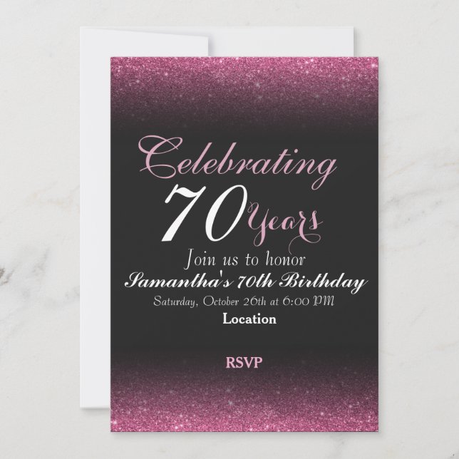 70. Geburtstag  Einladung (Vorderseite)