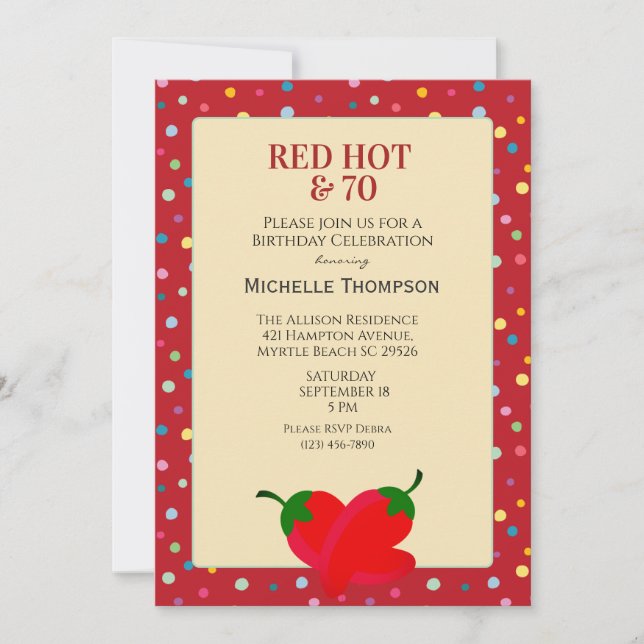 70. Geburtstag Einladung (Vorderseite)