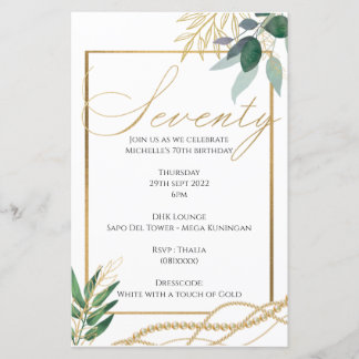 70. Geburtstag - Einladung