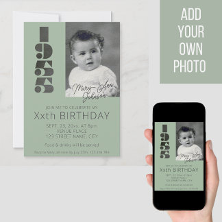 70. Geburtstag Einladung mit Foto Jahr 1955