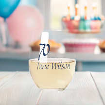 70. Geburtstag Elegant Navy Modern Script