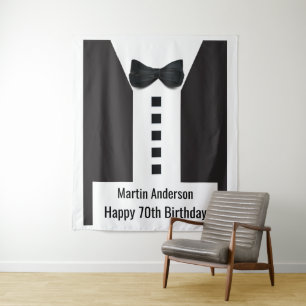 70. Geburtstag 🎉 Elegant Tuxedo Wandteppich