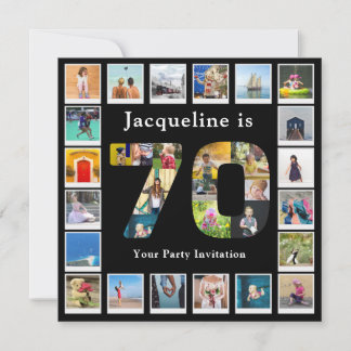 70. Geburtstag Entwerfen Sie Ihre eigene FotoColla Einladung