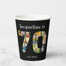 70. Geburtstag Entwerfen Sie Ihre eigene FotoColla Pappbecher