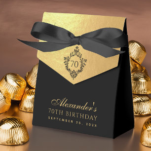 70. Geburtstag Faux Gold Luxus Schwarz Vintage-Wap Geschenkschachtel