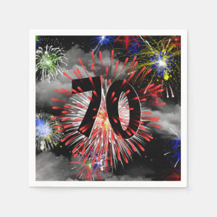 70. Geburtstag Feuerwerk in Wolken Napkins Serviette