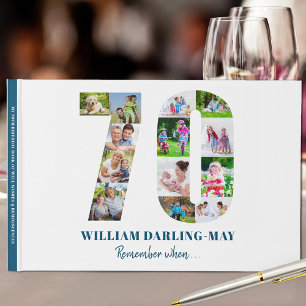 70. Geburtstag Foto Collage Denken Sie daran, wenn Gästebuch