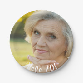 70. Geburtstag Foto hallo 70 Pappteller