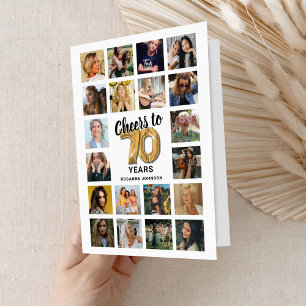 70. Geburtstag Fotocollage Karte