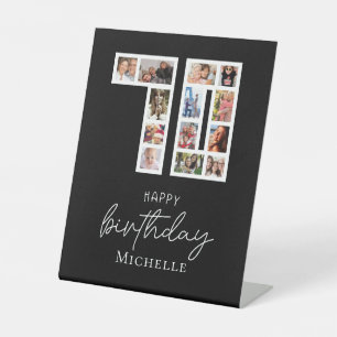 70. Geburtstag Fotocollage Tischschild Sockelschild