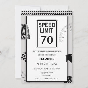 70. Geburtstag Geschwindigkeitsbegrenzung Einladung