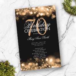 70. Geburtstag Glam Lights Gold mit Menü