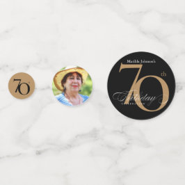 70. Geburtstag Gold Black Calligraphy Elegantes Fo Konfetti