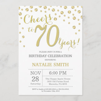 70. Geburtstag Gold Glitzer Diamond Einladung
