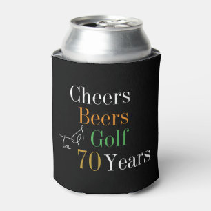 70. Geburtstag Golf Cheers Beers Party Black Gold Dosenkühler