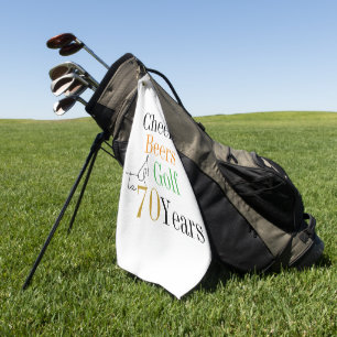 70. Geburtstag Golf Cheers und Beers Golfhandtuch