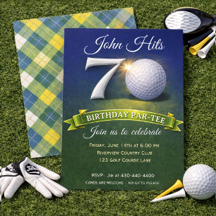 70. Geburtstag Golf Thema  Einladung