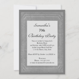 70. Geburtstag Graue Vintage Einladung