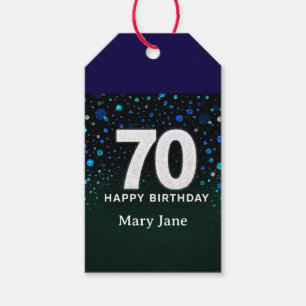 70. Geburtstag grüner Ton Grüner Silber Bokeh Geschenkanhänger