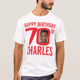 70. Geburtstag individuelle Name und Bildvorlage r T-Shirt