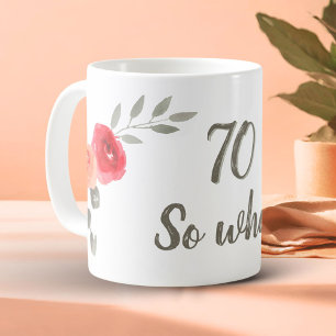 70. Geburtstag Inspiration Aquarellblume Kaffeetasse