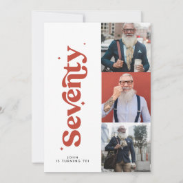70. Geburtstag laden modernes, einfaches Foto ein Einladung
