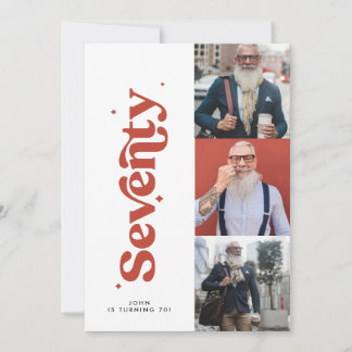 70. Geburtstag laden modernes, einfaches Foto ein Einladung