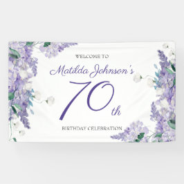 70. Geburtstag Lila Wisteria Flora Elegantes Party Banner