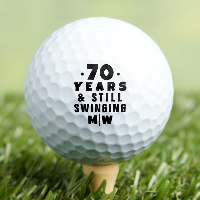 70. Geburtstag Lustiges Monogramm Golfball (70th Birthday Funny Monogrammed Golf Balls)