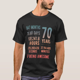 70. Geburtstag Männer & Frauen Lustig 70 Jahre Alt T-Shirt