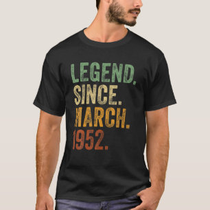 70. Geburtstag März Geboren 70 Jahre Legend seit 1 T-Shirt