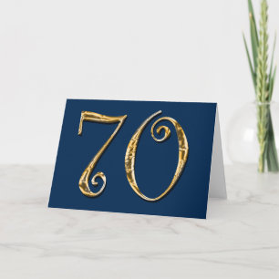 70. Geburtstag MENS Blau Gold Karte