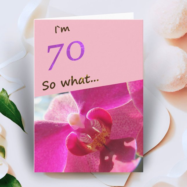 70. Geburtstag mit Pink Orchid Funny Karte (Von Creator hochgeladen)