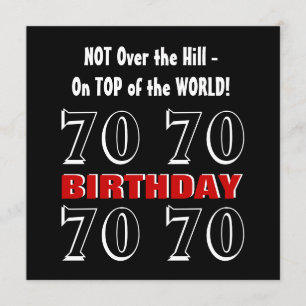 70. Geburtstag Modernes Red Silver Black Funny W10 Karte