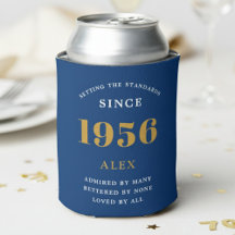 70. Geburtstag Name 1956 Blau Gold Elegant Chic